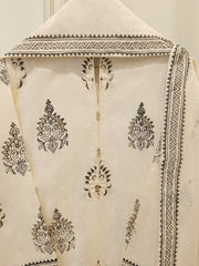3 Piece - Hand Block Printed Kora Cotton Suit  S114102