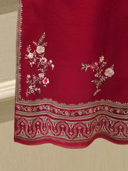 3 Piece - Pure Organza Embroidered Suit S114192