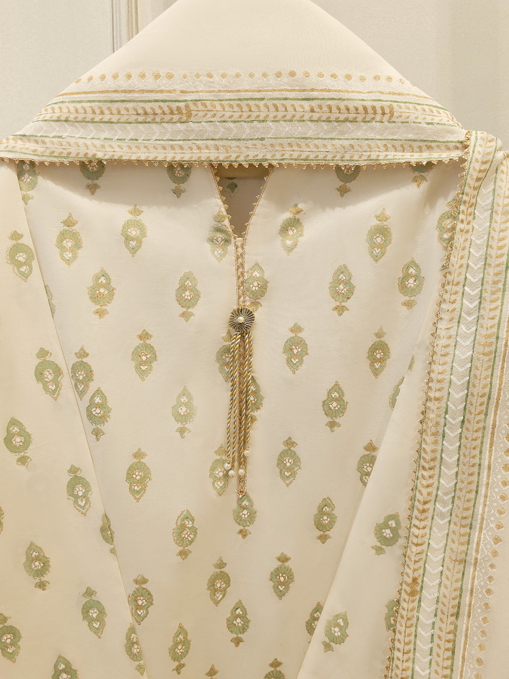 3 Piece - Hand Block Printed Kora Cotton Suit  S114195