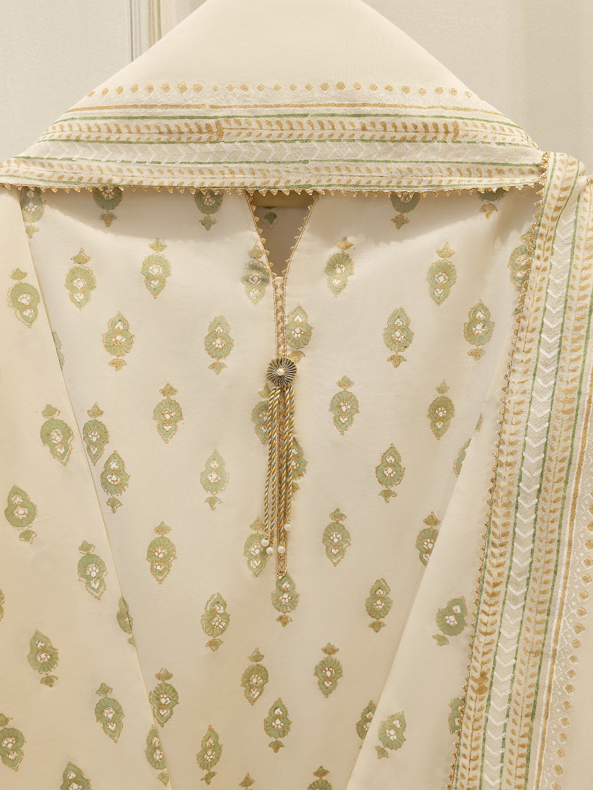 3 Piece - Hand Block Printed Kora Cotton Suit  S114195
