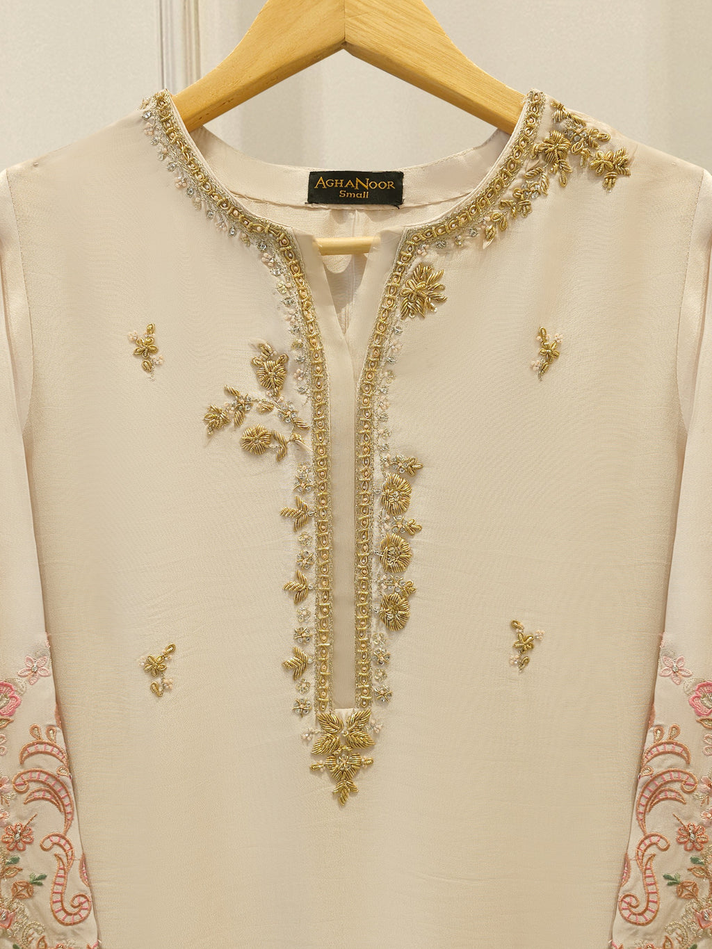 Pure Embroidered Sheesha Silk Shirt S114194