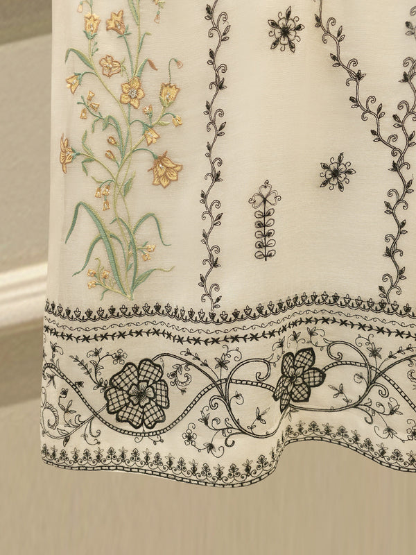 3 Piece - Embroidered Cotton Net Suit WS00304