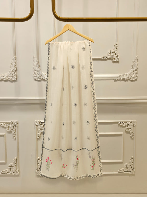 3 Piece - Embroidered Cotton Net Suit WS00304