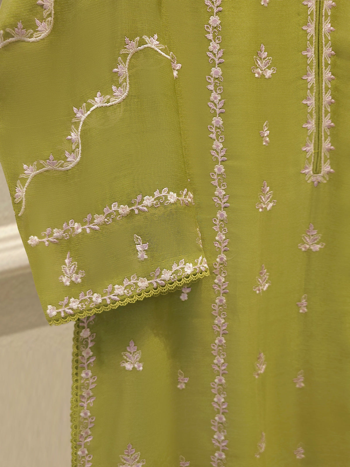 3 Piece - Pure Embroidered Cotton Net Suit S114214