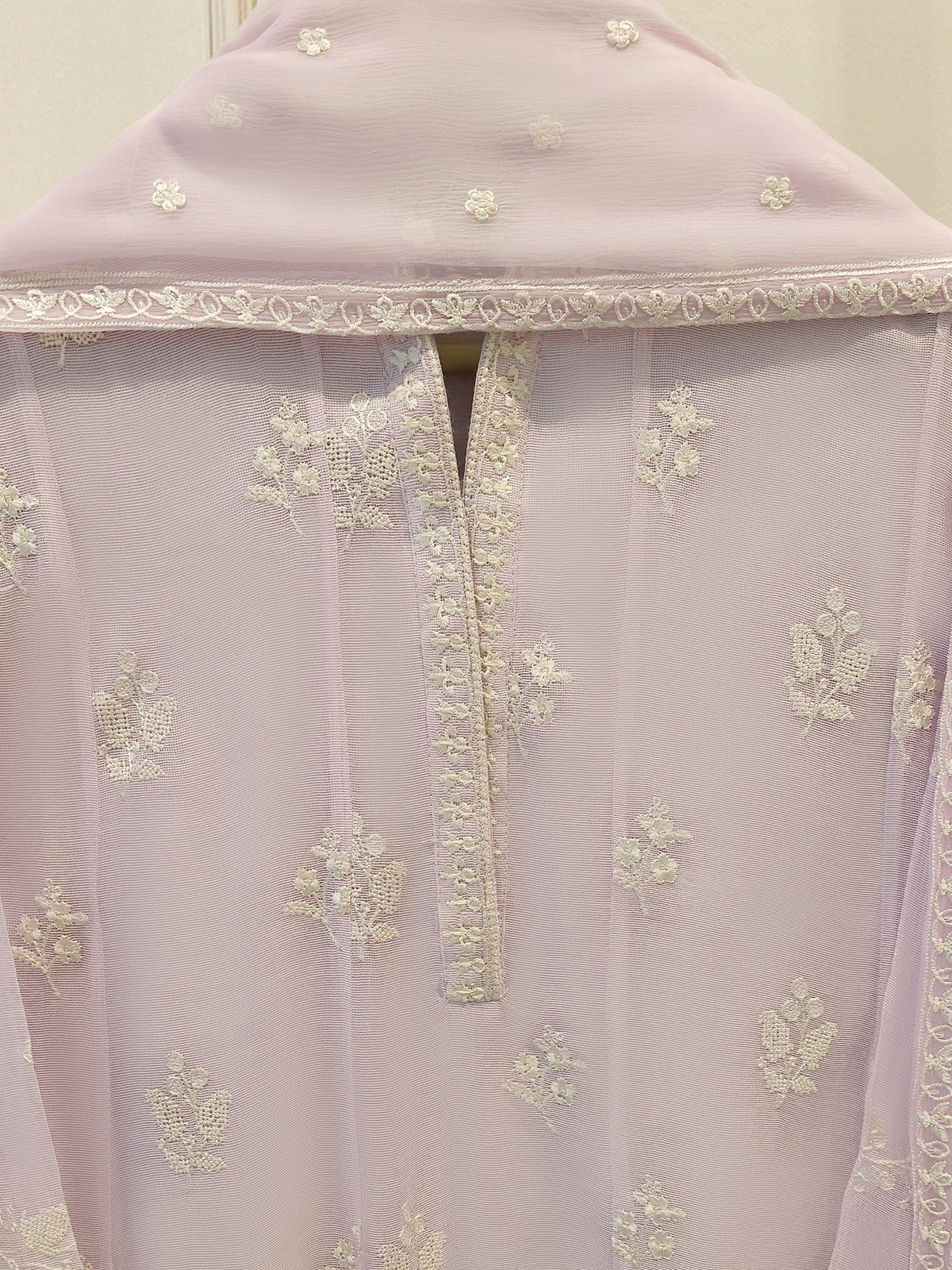 3 Piece - Pure Embroidered Cotton Net Suit S114216