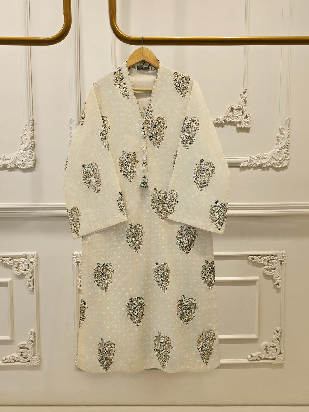 2 Piece - Hand Block Printed Kora Cotton Suit  S114220