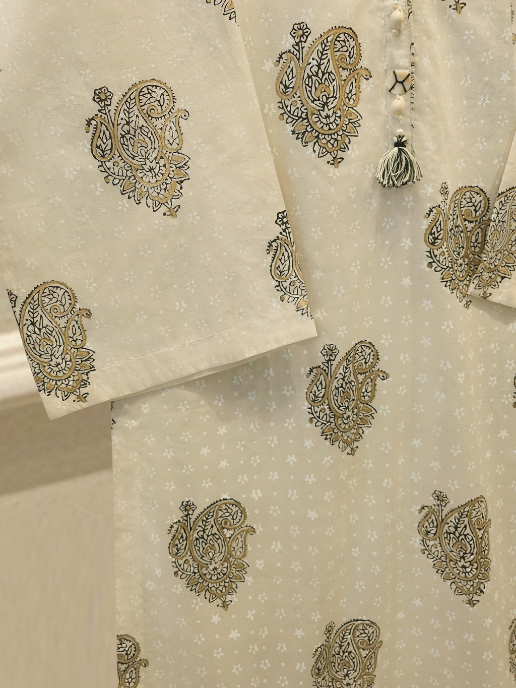 2 Piece - Hand Block Printed Kora Cotton Suit  S114220