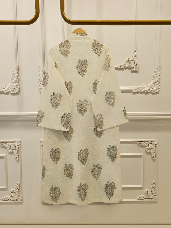 2 Piece - Hand Block Printed Kora Cotton Suit  S114220