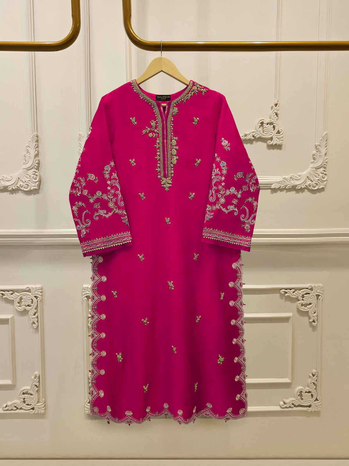 Pure Embroidered Sheesha Silk Shirt S114218