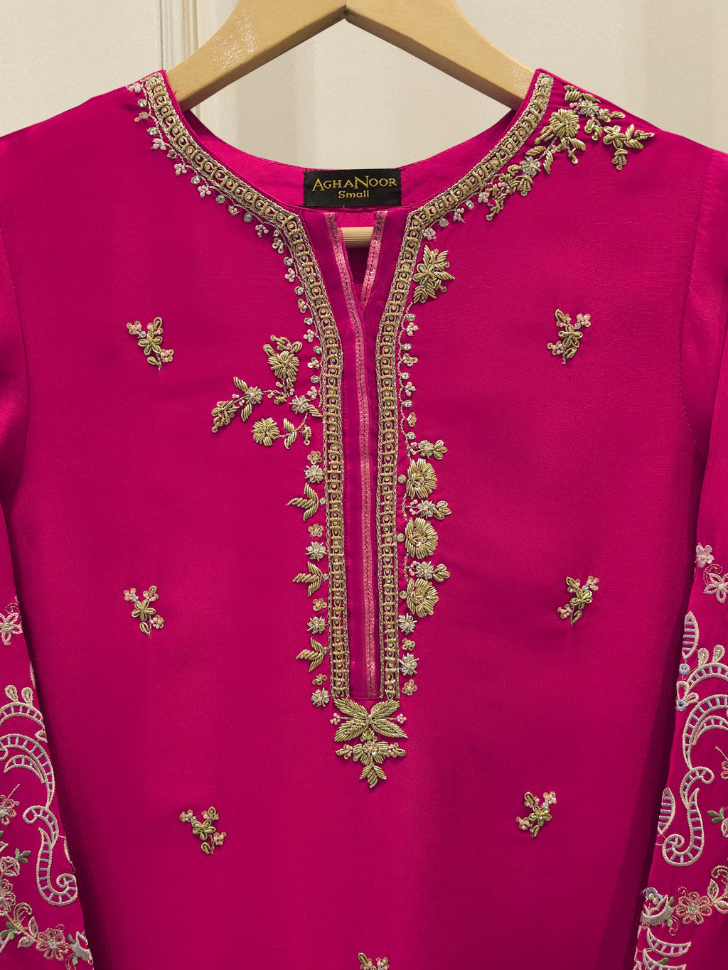Pure Embroidered Sheesha Silk Shirt S114218