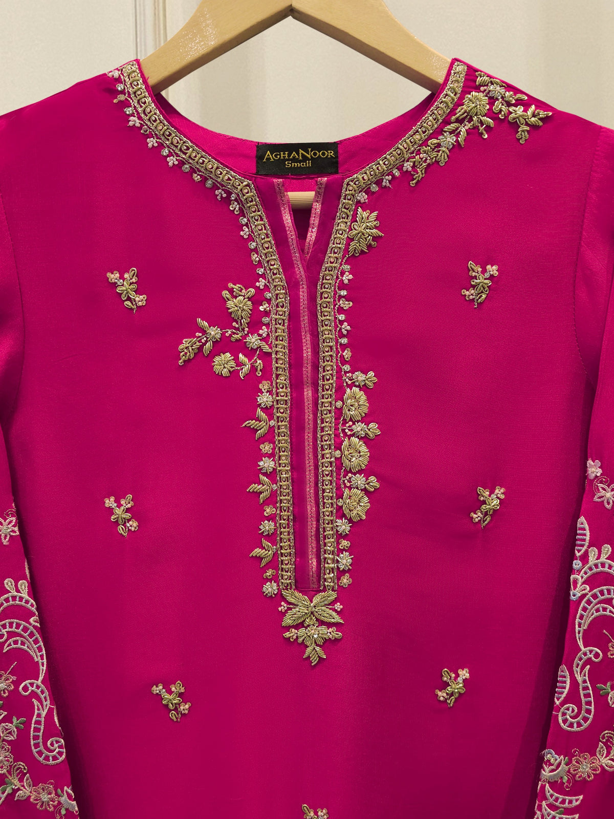 Pure Embroidered Sheesha Silk Shirt S114218