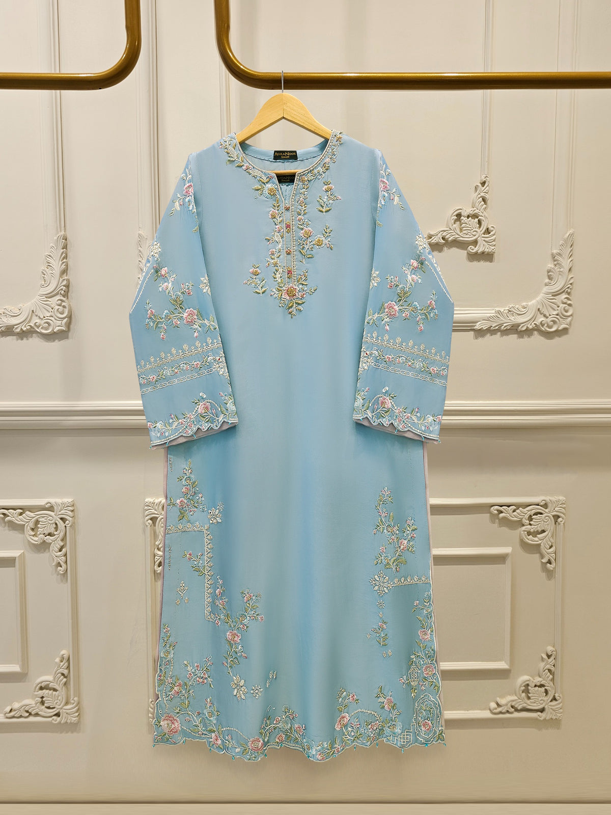 2 Piece- Pure Sheesha Silk Embroidered Suit S114237