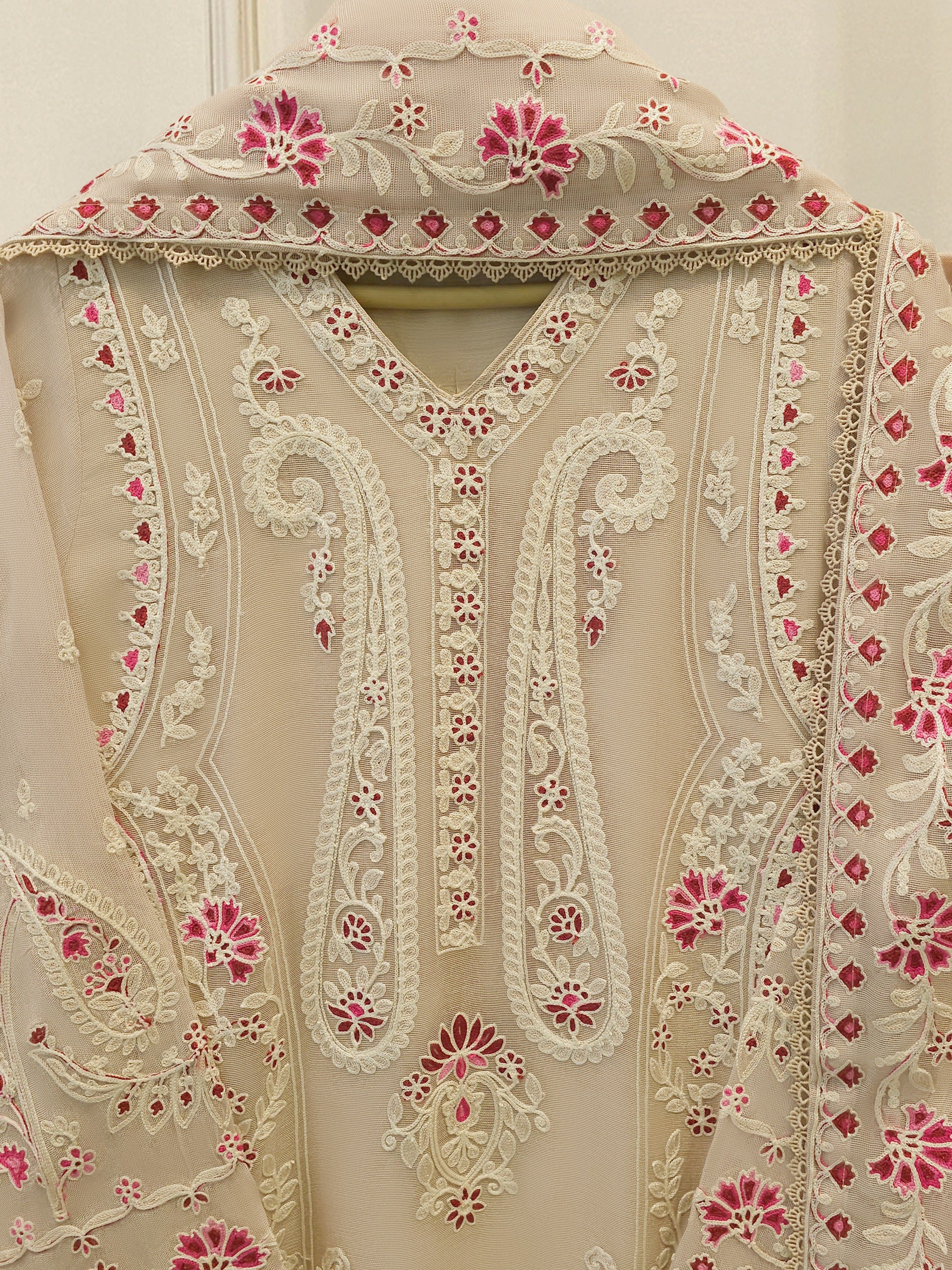 3 Piece - Pure Embroidered Cotton Net Suit S114246 Secondary image