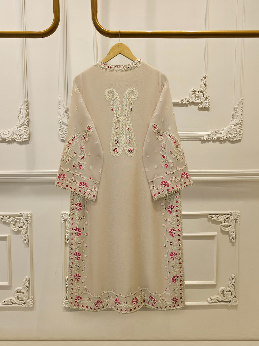 3 Piece - Pure Embroidered Cotton Net Suit S114246