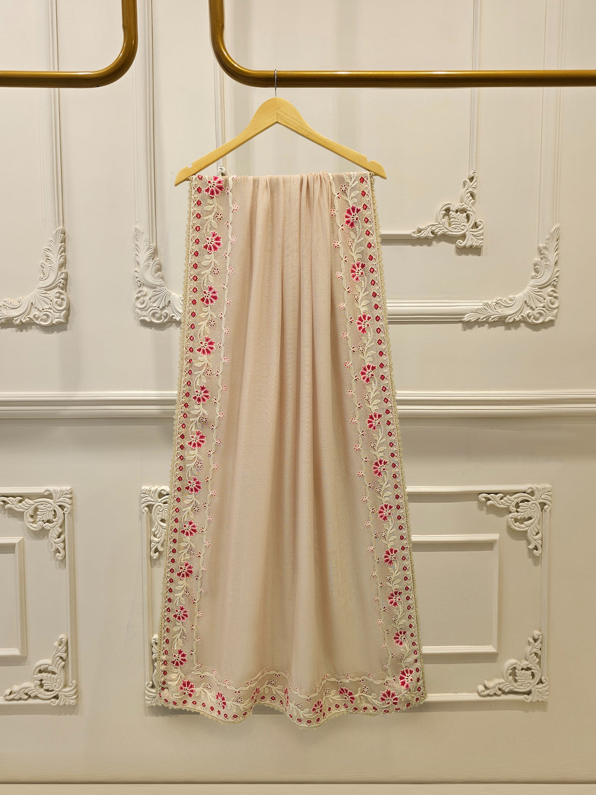 3 Piece - Pure Embroidered Cotton Net Suit S114246