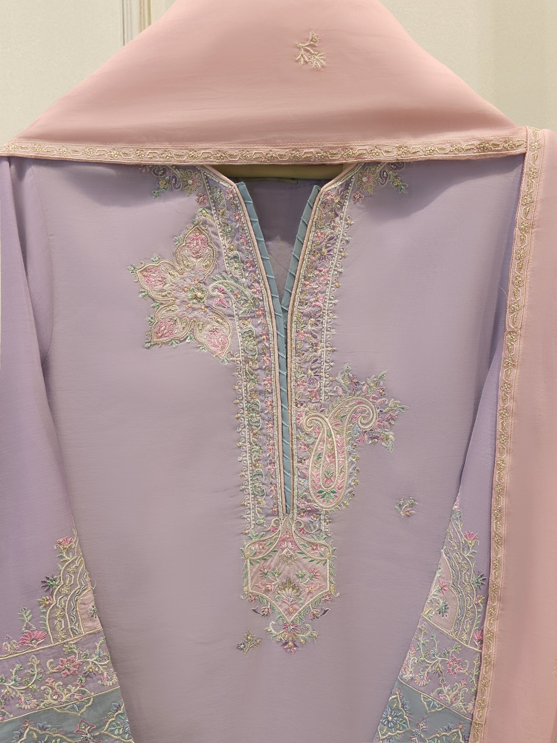 3 Piece - Embroidered Kora  Cotton Suit WS00305 Secondary image