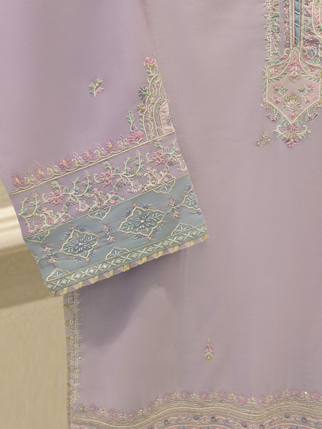 3 Piece - Embroidered Kora  Cotton Suit WS00305
