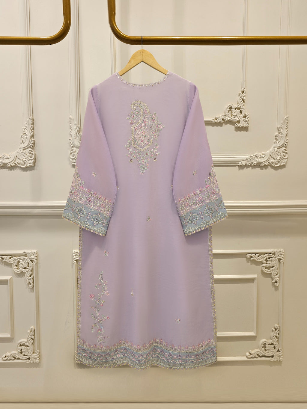 3 Piece - Embroidered Kora  Cotton Suit WS00305