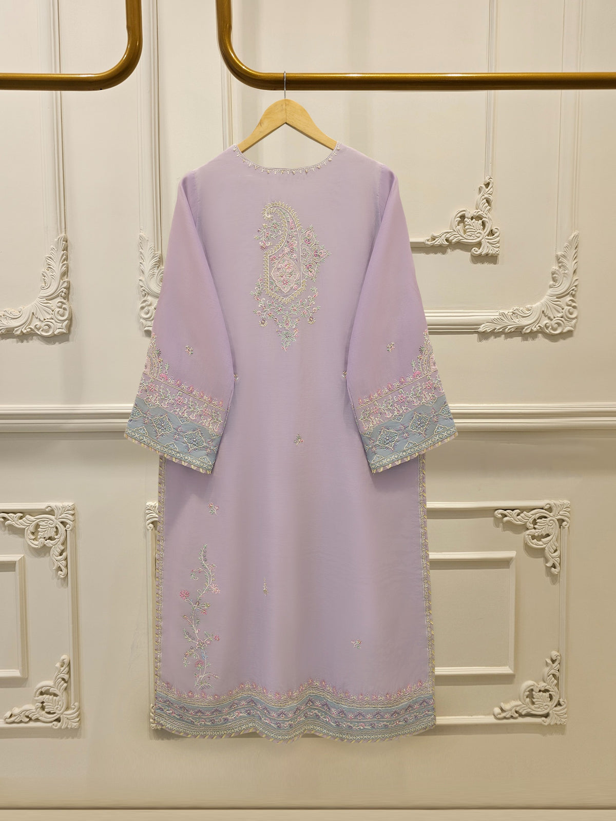 3 Piece - Embroidered Kora  Cotton Suit WS00305