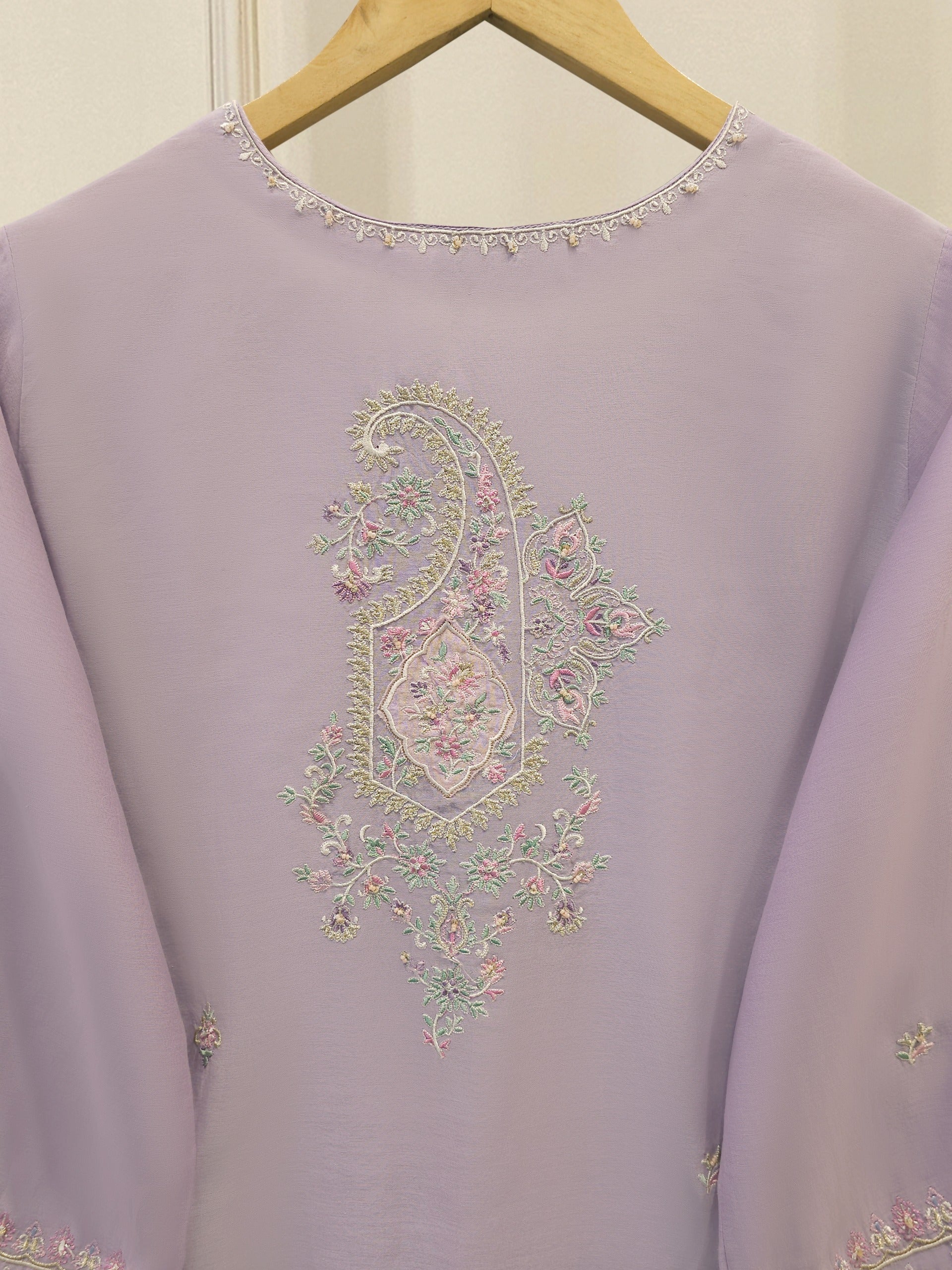3 Piece - Embroidered Kora  Cotton Suit WS00305