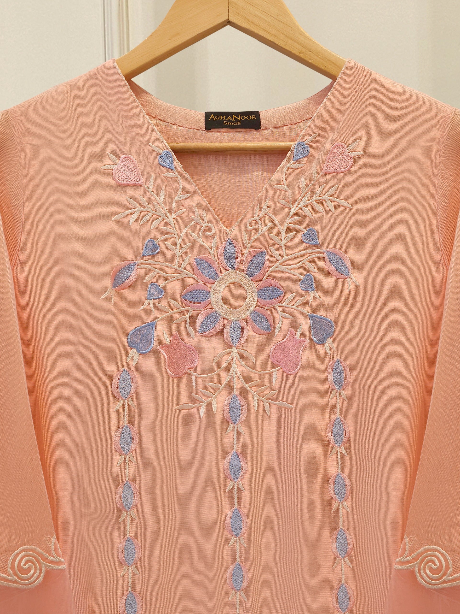 2 Piece - Pure Embroidered Cotton Net Suit S114248 Secondary image