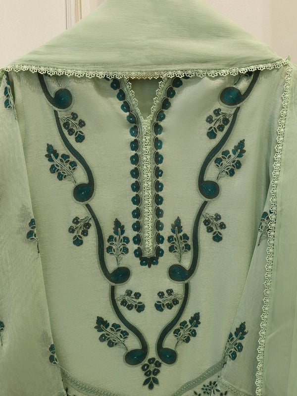 3 Piece - Pure Embroidered Cotton Net Suit S114302