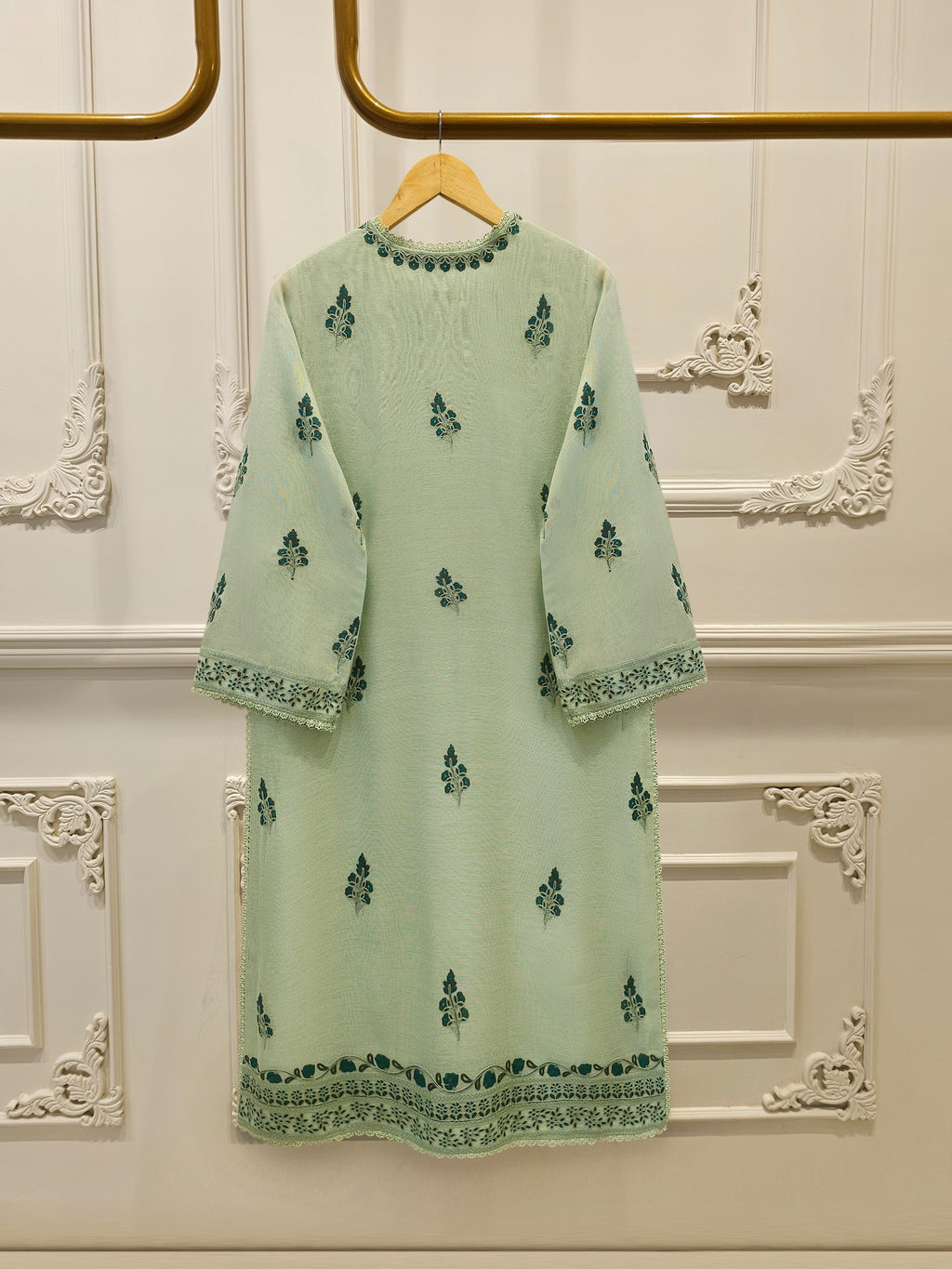 3 Piece - Pure Embroidered Cotton Net Suit S114302