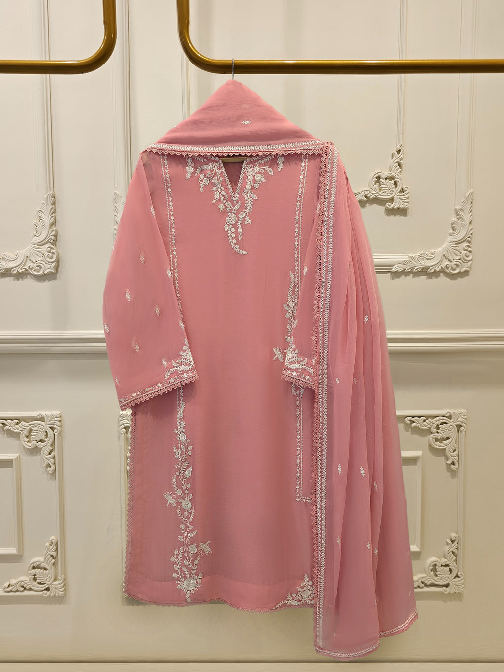 3 Piece - Pure Embroidered Chiffon Suit S114253