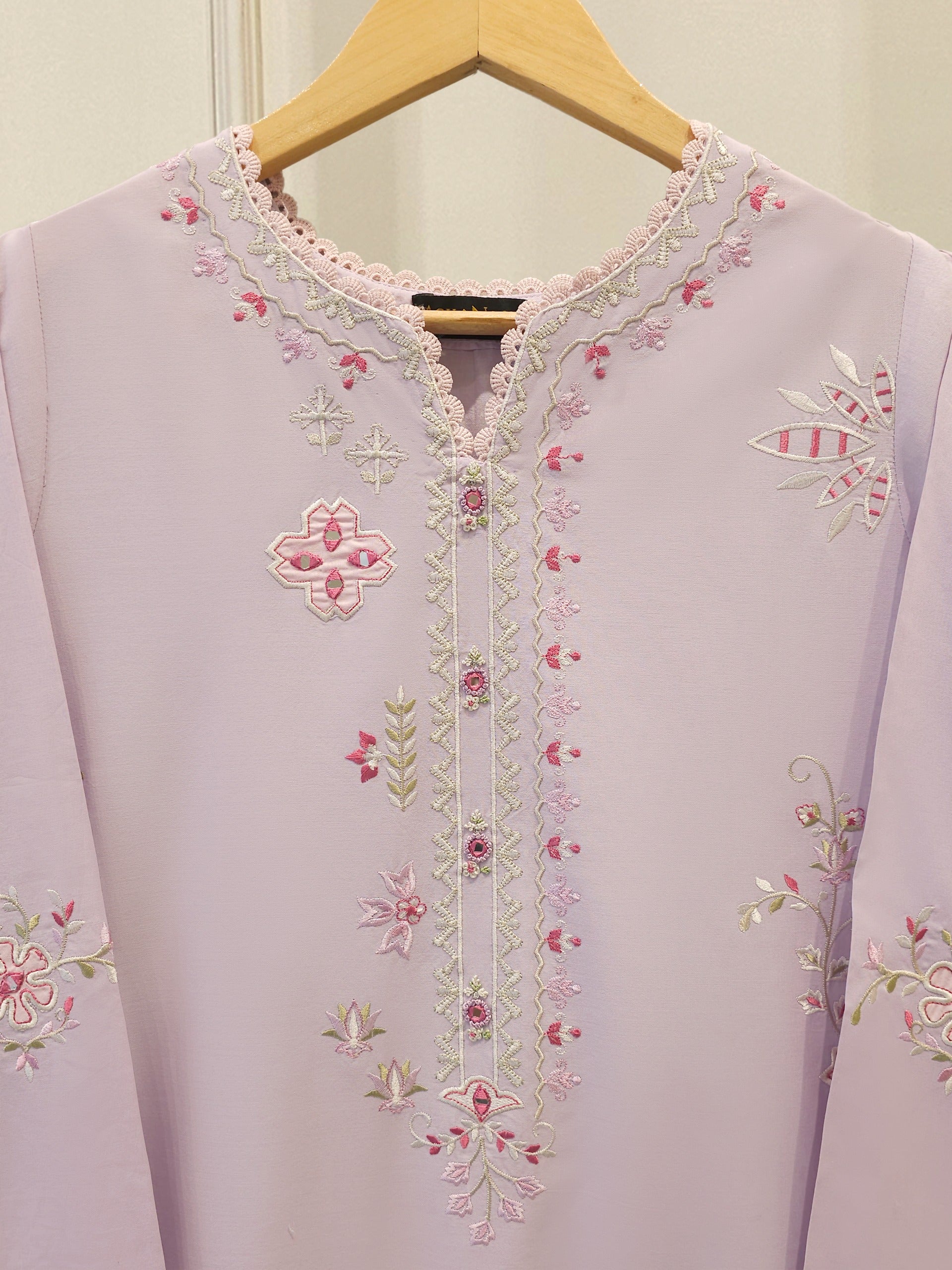2 Piece - Embroidered Cambric Suit S114309 Secondary image
