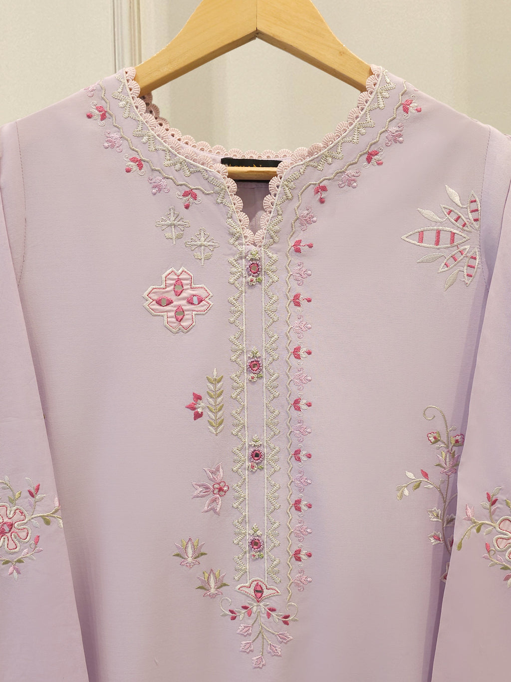 2 Piece - Embroidered Cambric Suit S114309