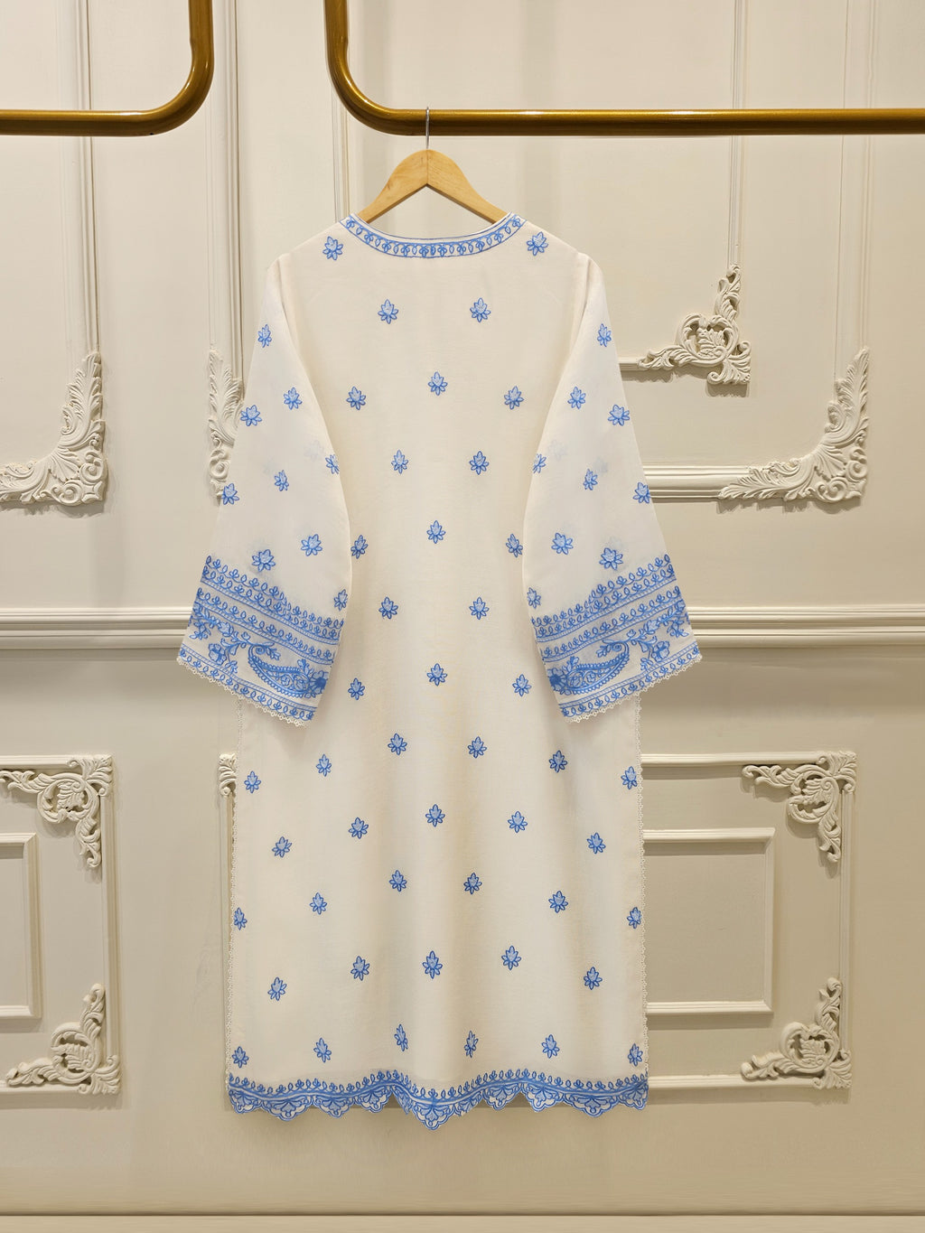 3 Piece - Pure Embroidered Cotton Net Suit S114301