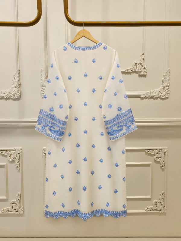 3 Piece - Pure Embroidered Cotton Net Suit S114301