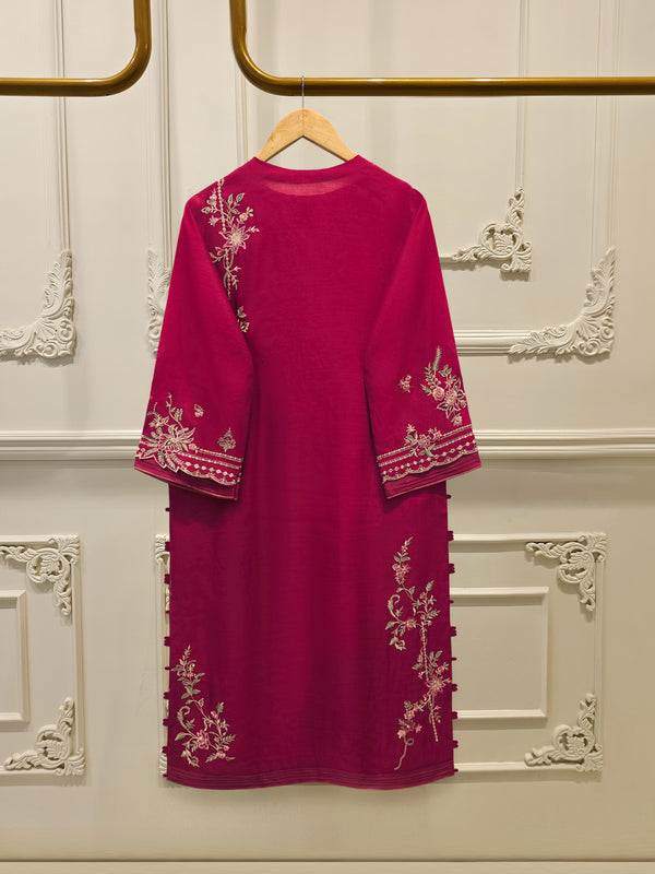 3 Piece - Pure Khaddi Silk Embroidered MTO0007 ( Made to Order)