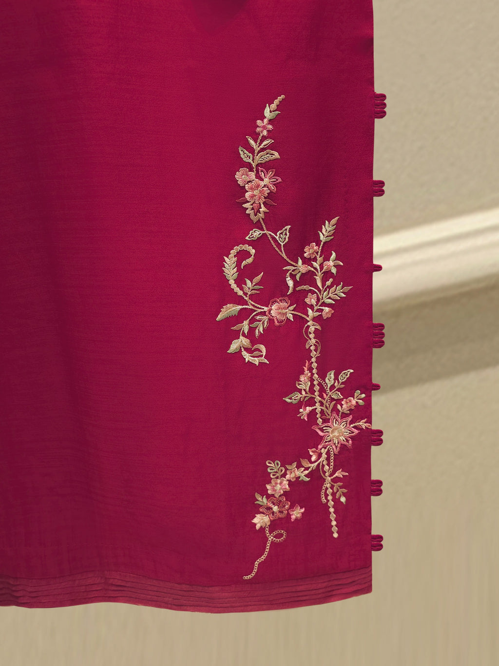 3 Piece - Pure Khaddi Silk Embroidered MTO0007 ( Made to Order)