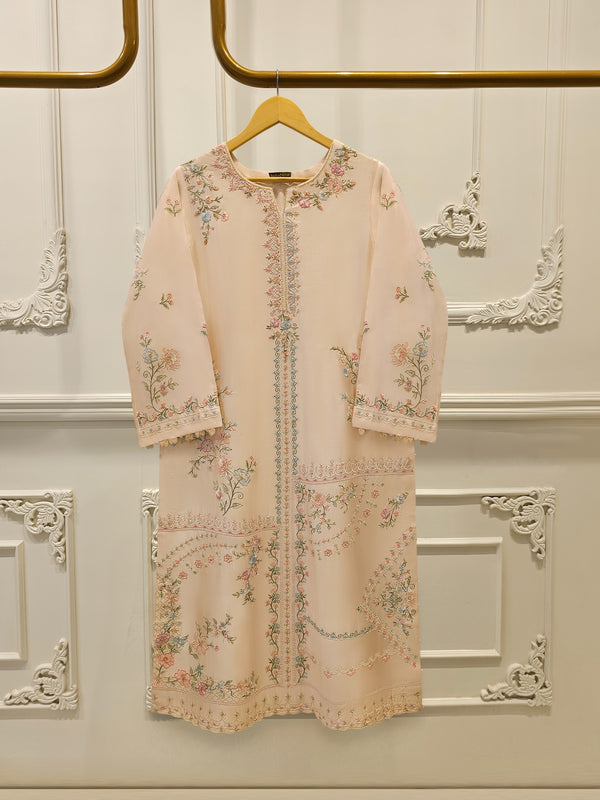 Pure Embroidered Sheesha Silk Shirt S114317