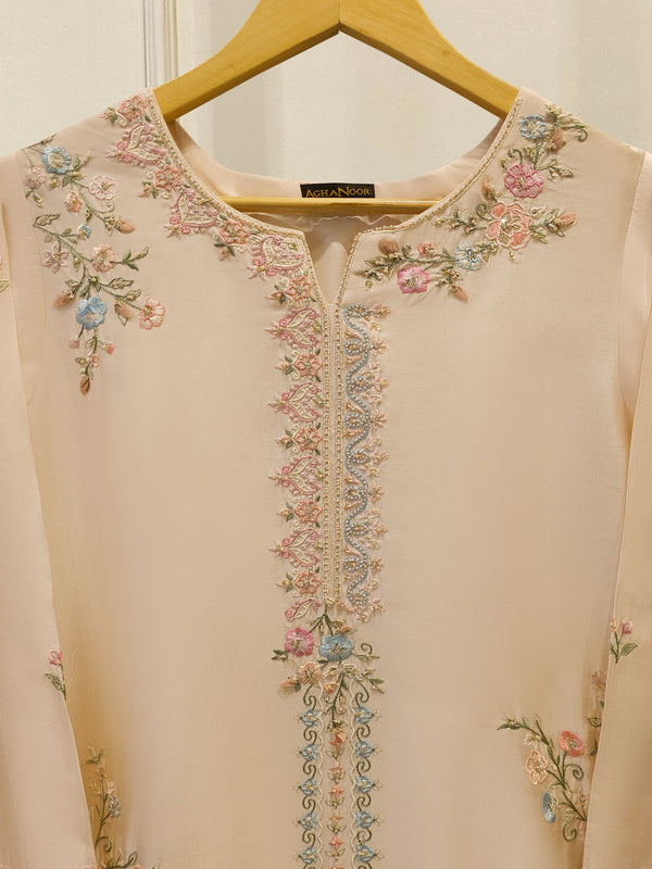 Pure Embroidered Sheesha Silk Shirt S114317