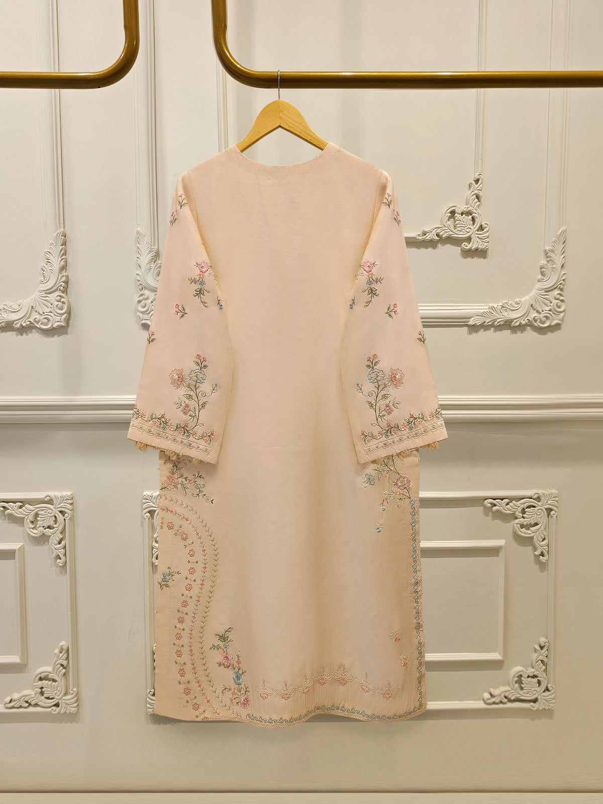 Pure Embroidered Sheesha Silk Shirt S114317