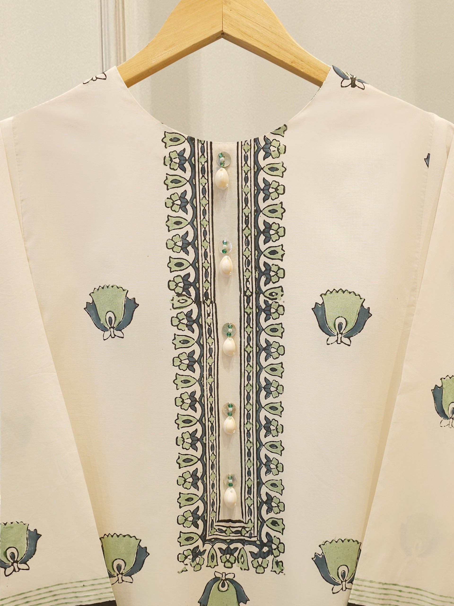 2 Piece - hand block print Cambric Suit S114319 Secondary image