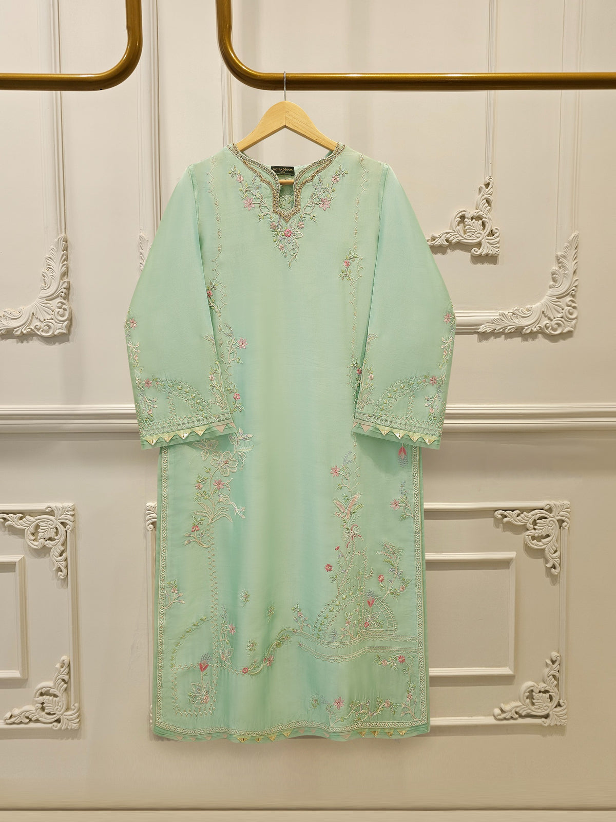2 Piece- Pure Sheesha Silk Embroidered Suit S114329