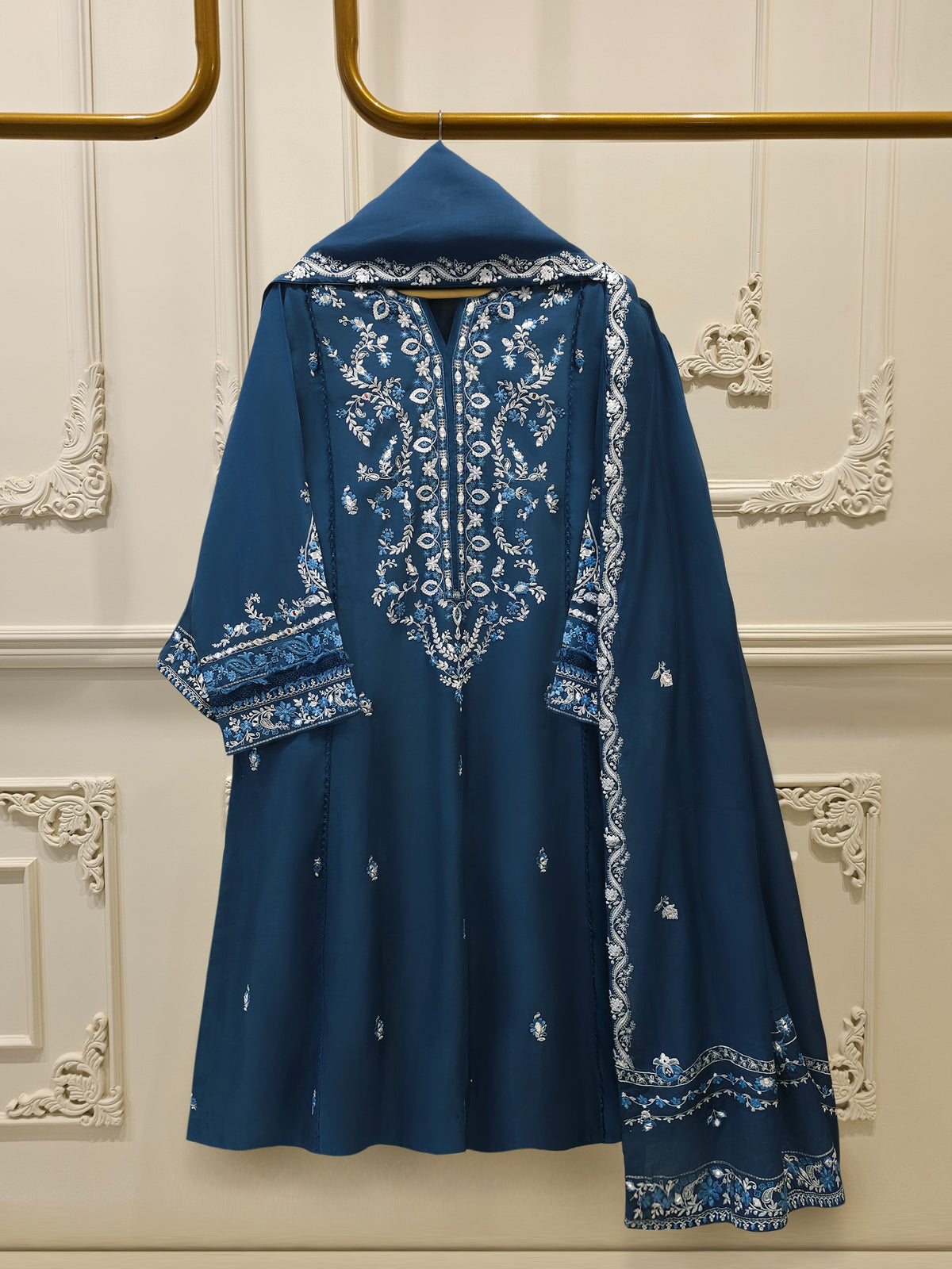 2 Piece - Embroidered Kora  Cotton Suit S114336