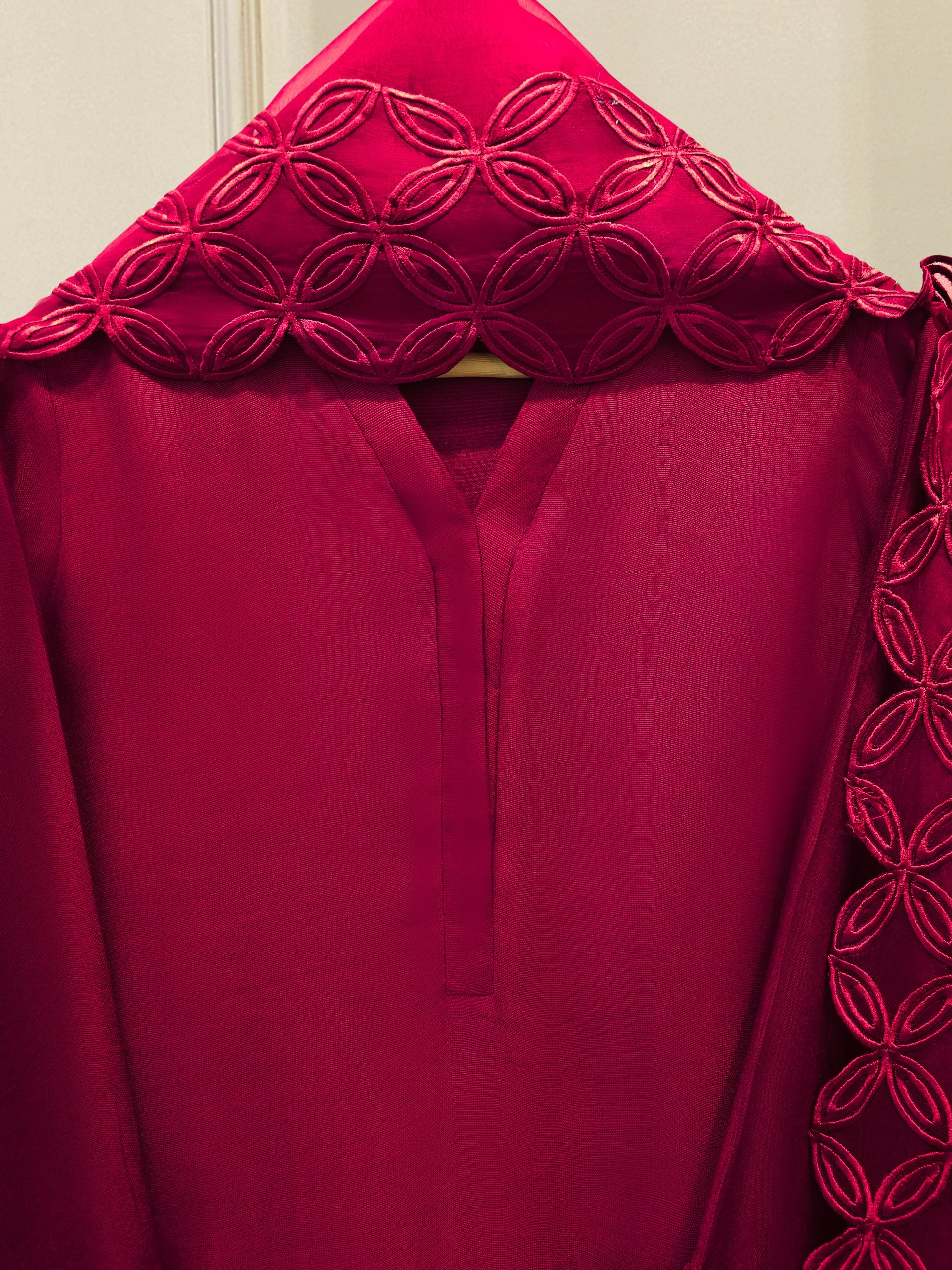 2 Piece - Pure Embroidered Cotton Net Suit S114783 Secondary image