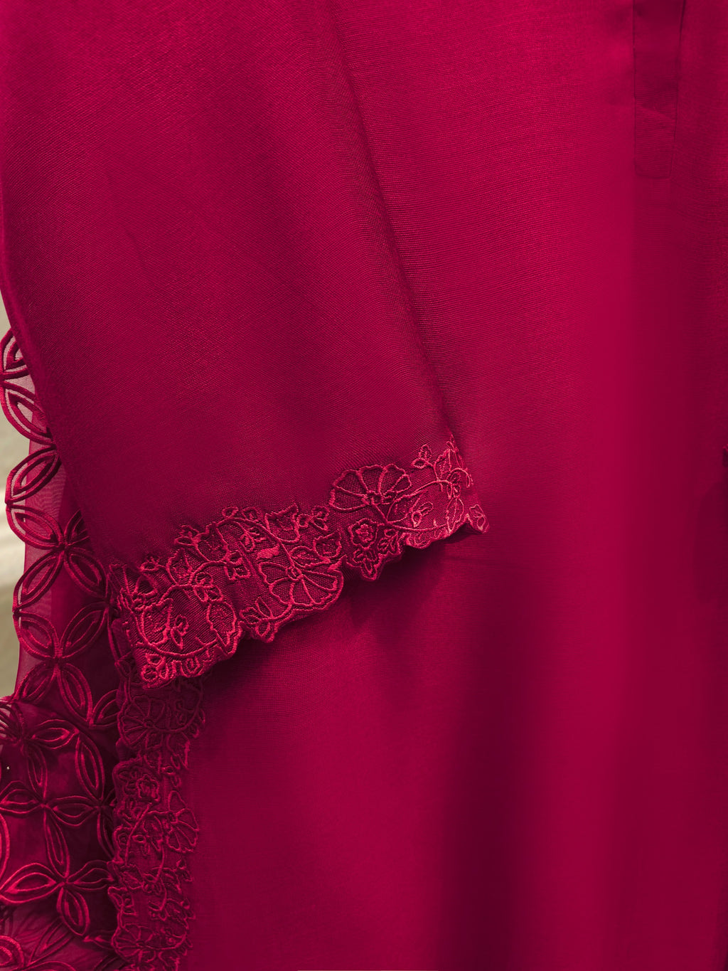 2 Piece - Pure Embroidered Cotton Net Suit S114783