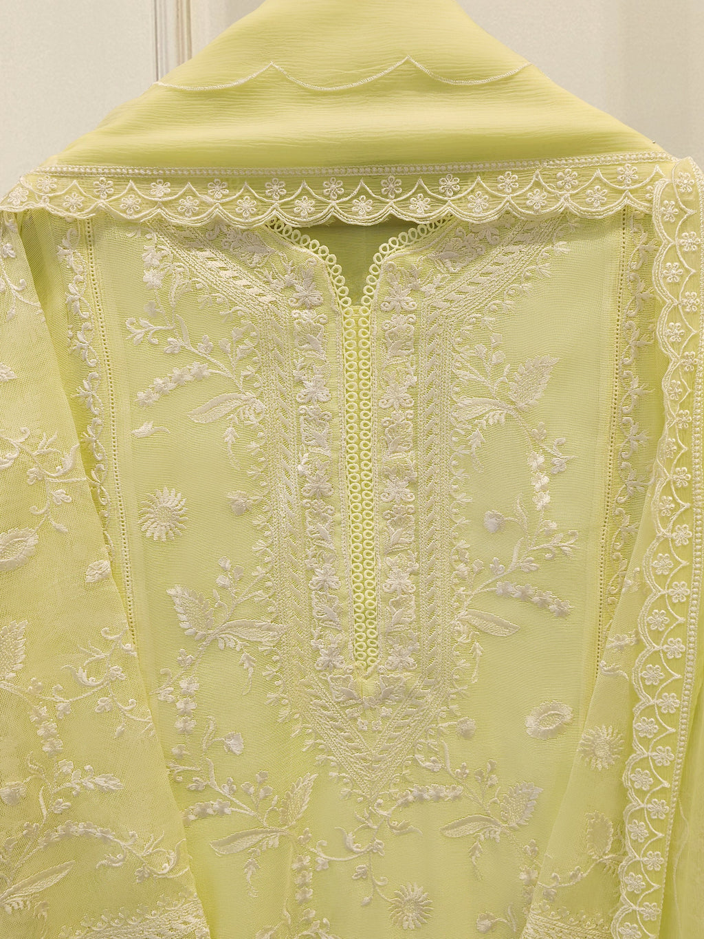 3 Piece - Pure Embroidered Cotton Net Suit S114361