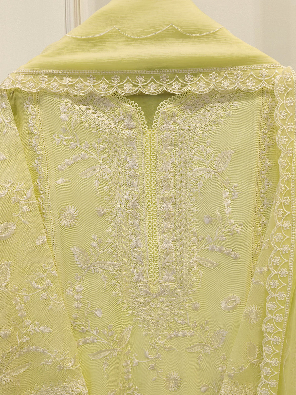 3 Piece - Pure Embroidered Cotton Net Suit S114361