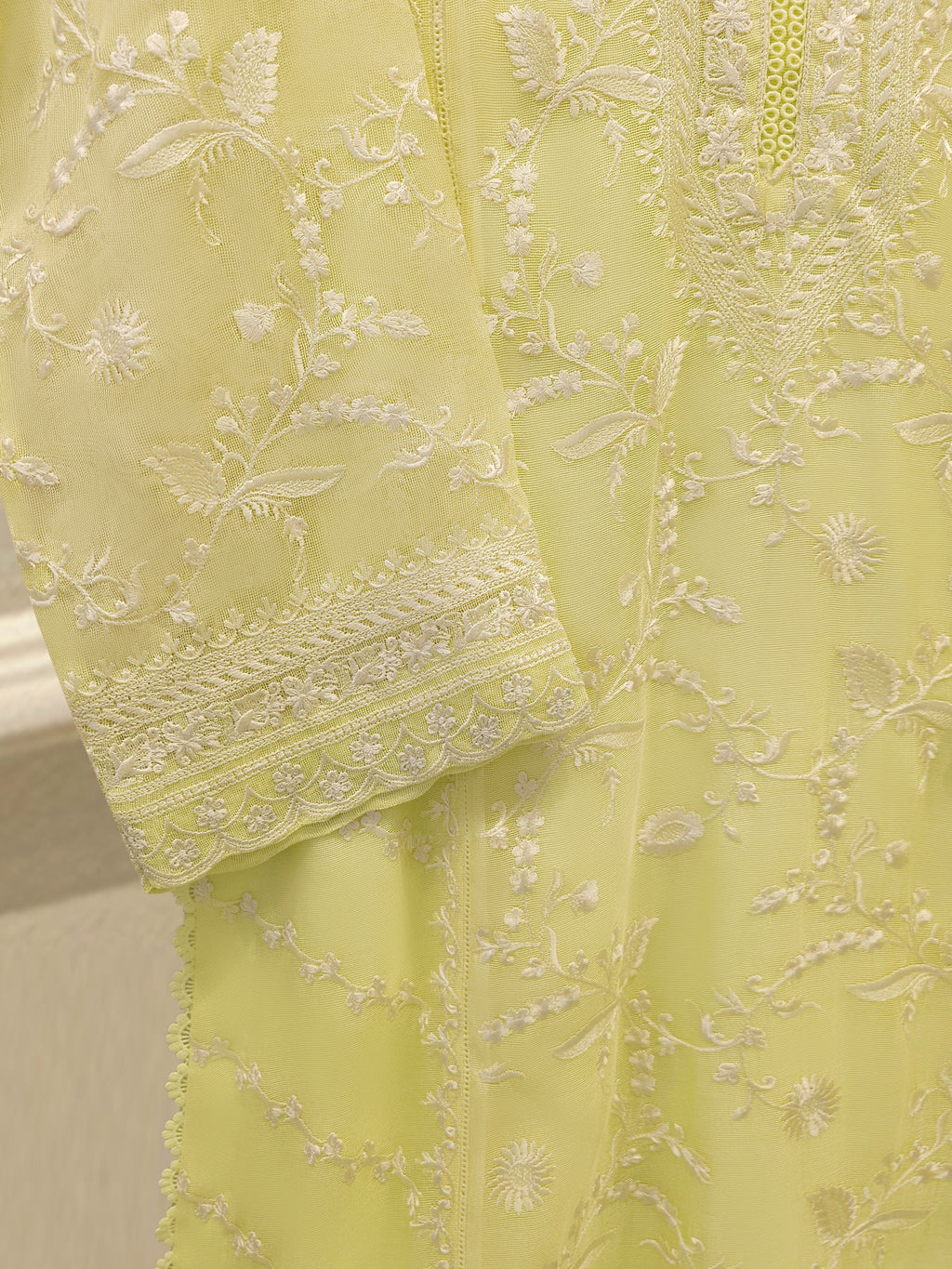 3 Piece - Pure Embroidered Cotton Net Suit S114361