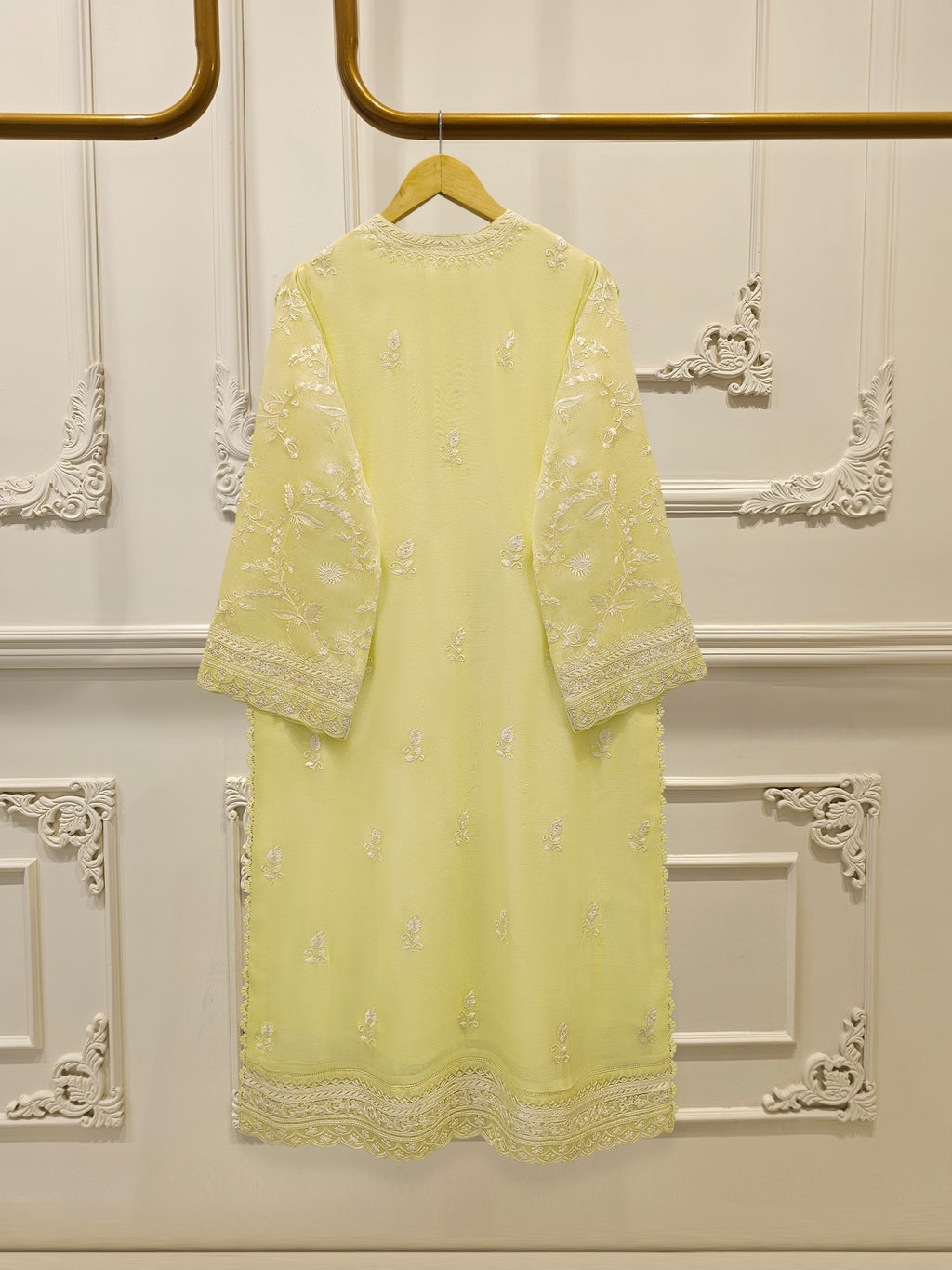 3 Piece - Pure Embroidered Cotton Net Suit S114361