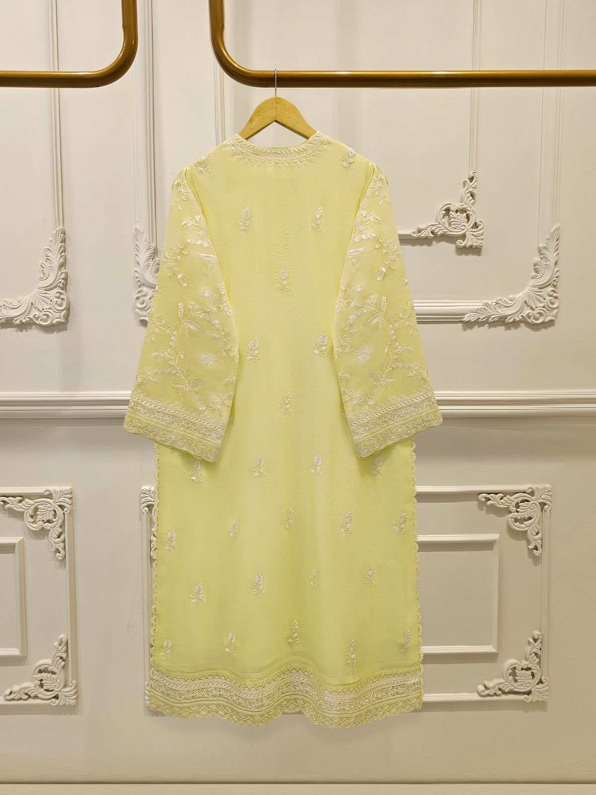 3 Piece - Pure Embroidered Cotton Net Suit S114361