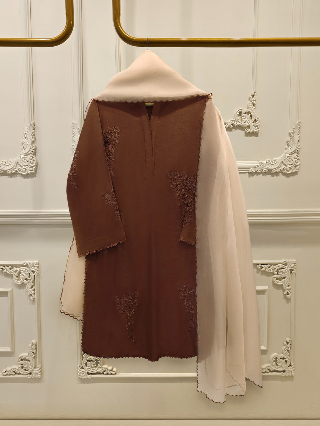 3 Piece - Pure Embroidered Korean Silk Suit S114278