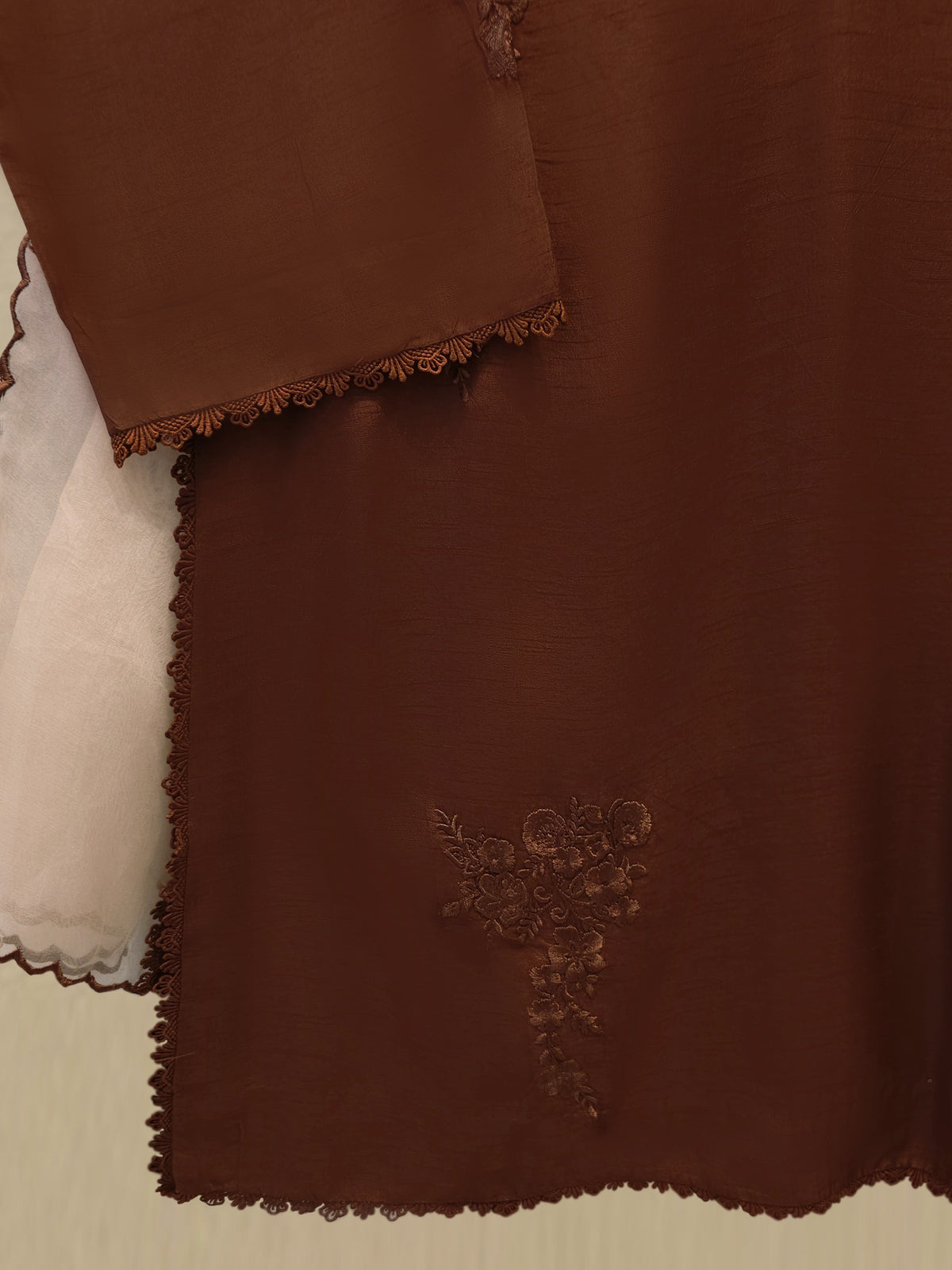 3 Piece - Pure Embroidered Korean Silk Suit S114278