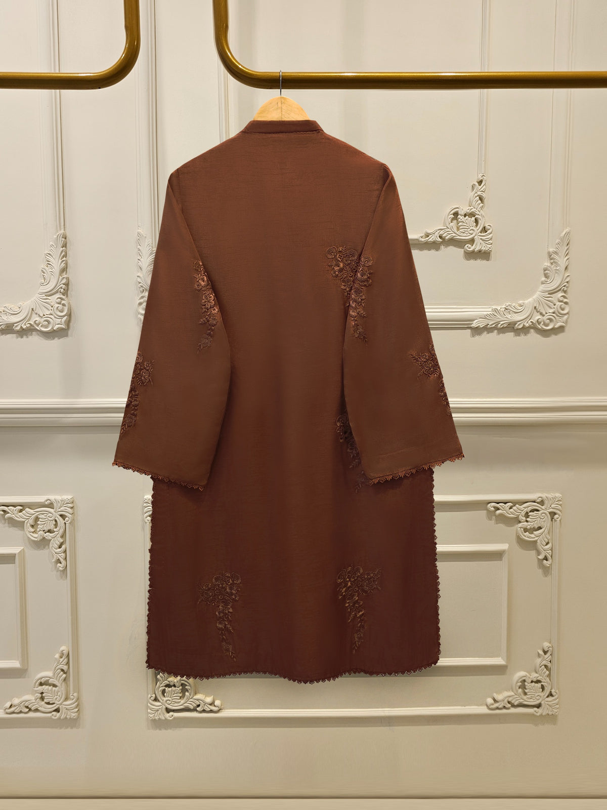 3 Piece - Pure Embroidered Korean Silk Suit S114278